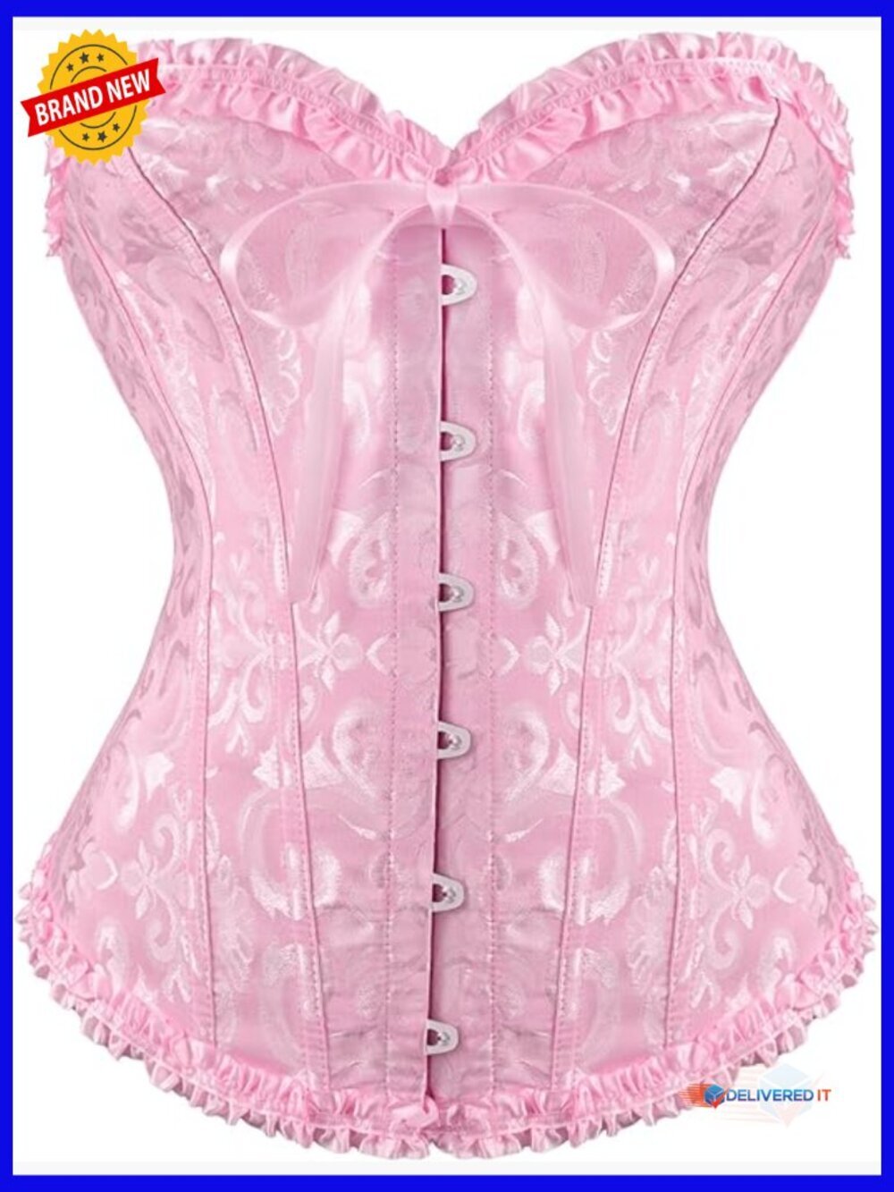 Women's Corset Bustier Top Lace Up Boned Overbust Shapewear Lingerie